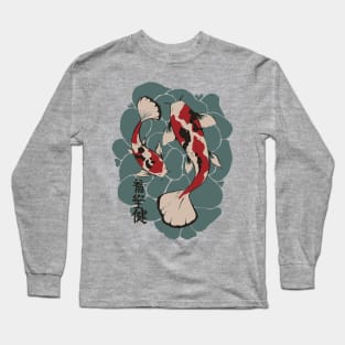 Classic Red Lotus Flower Koi Long Sleeve T-Shirt